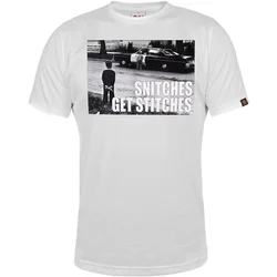011Shop Muška majica kratkih rukava Snitches get stitches, Bela