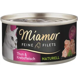 MIAMOR Vlažna hrana za mačke, Prirodni fileti tuna i kraba Feine Filets, 80g