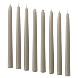 KLOKHET Kupasta sveća bez mirisa, sivo-bež, 25 cm