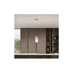 Ondaluce - Luster na sajli THELMA 1xE27/15W/230V prečnik 19 cm zlatna/zadimljeno bež