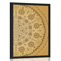 Plakat okrasna Mandala s čipko - 20x30 silver