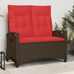 Vidaxl Vrtna klop Rjava in rdeča 105 x 60 x 112 cm Jeklo in poliestren