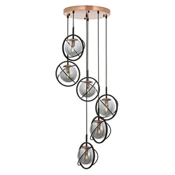 Opviq Luster Av-1850-6T-Bsy, 140cm, 40 cm, 6xE14, Crni