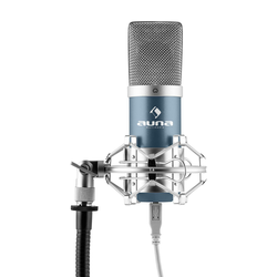 auna MIC-900BL USB mikrofonski set V2, kondenzatorski mikrofon + pop-filter + namizni stativ (60001943-V2)