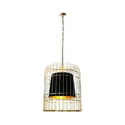 Luster na lancu LONGIS 2xE27/60W/230V prečnik 60 cm zlatna/crna