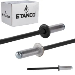 Aluminijaste odprte zakovice 4x12mm RAL 9005