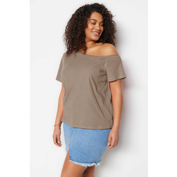 Trendyol Curve Mink Jersey Knitted Plus Size Blouse