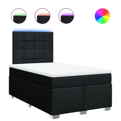 Vidaxl Box spring postelja z vzmetnico črn 120x200 cm blago