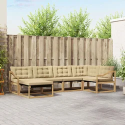 Set vanjskih sofa s jastukom 6 pcs Bijela i bež