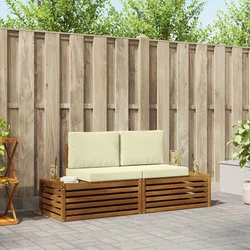 Set vanjskih sofa s jastukom 2 Komad Prirodna i krem