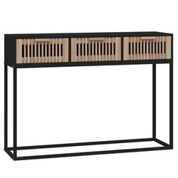 Konzolni stol crni 105x30x75 cm od konstruiranog drva i željeza