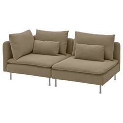 SÖDERHAMN Sofa trosed, bez stranice/Johanneshov smeđebež