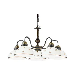 Kolarz 731.85.170 - Luster na lancu NONNA 5xE27/75W/230V, cvetni motiv, ružičasto zlato