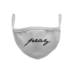 Pray Wording Heather Face Mask Grey