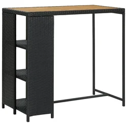Barski stol sa stalkom za pohranu crni 120x60x110 cm poliratan