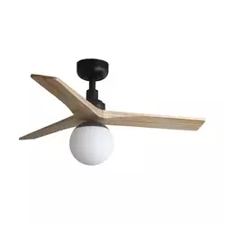 FARO 34284-11L - Plafonski ventilator KLIM S 1xE27/15W/230V borovina/crna + daljinski upravljač