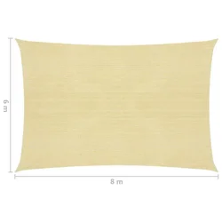 Jedro za zaštitu od sunca 160 g/m2 bež 6 x 8 m HDPE
