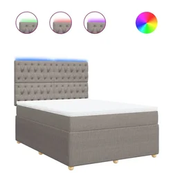 Vidaxl Box spring postelja z vzmetnico taupe 160x200 cm blago