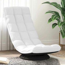 shumee vidaXL Vrtljiv talni stol bela 70x51x79 cm blago