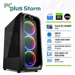 PCPLUS Storm i5-12400F 16GB 1TB NVMe SSD GeForce RTX 4060 Ti OC DDR6 8GB RGB gaming stolno računalo