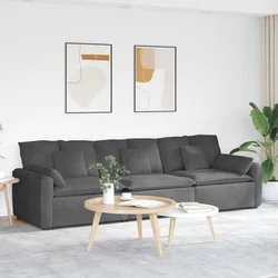 Modularna sofa s jastucima tamno siva