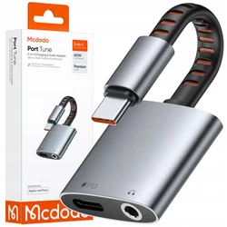 Mcdodo MCDODO USB-C NA USB-C ADAPTER + MINI JACK 3,5 MM OTG KABEL