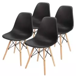 Aurora 25-KS006SET Set plastičnih trpezarijskih stolica 4 kom crna