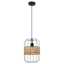 Rabalux Indiana, metal Visilica lampa, E27 1x MAX40W, mat crna