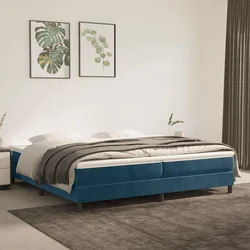 Okvir za krevet s oprugom tamnoplavi 200x200 cm baršunasti