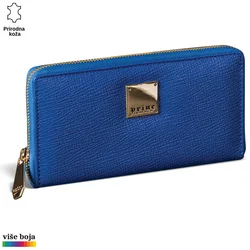 Princ Leather Ženski kožni novčanik Zip Luxury, Plavi