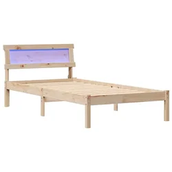 Vidaxl Konstrukcija postelje Rjava 75 x 190 cm Masivno borovo les