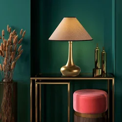 Opviq Stona lampa Luna-15257, 50x50x63 cm, IP20, Zlatno-smeđe boje