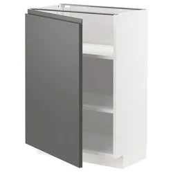 METOD Podni element s policama, bela/Voxtorp tamnosiva, 60x37 cm