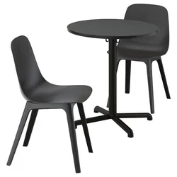 STENSELE/ODGER Miza in 2 stola, antracit antracit/antracit, 70 cm