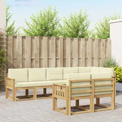 Set vanjskih sofa s jastukom 8 pcs Bijela i krem Poliester