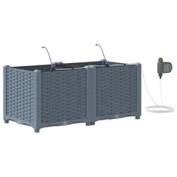 Vrtna saksija 2 pcs Svijetlo siva 80 x 40 x 37,5 cm Plastika