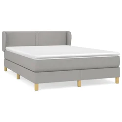 Vidaxl Box spring posteljni z vzmetnico svetlo siv 140x190 cm blago