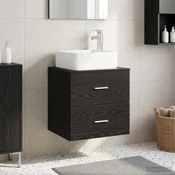 Umivaonik s policom Crni hrast 53 x 34,5 x 63 cm