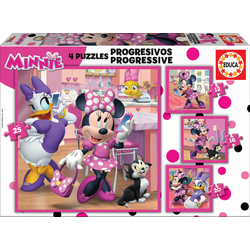 Puzzle Minnie Happy Helpers Educa progresivne 12-16-20-25 delov