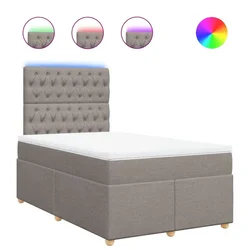 Vidaxl Box spring postelja z vzmetnico taupe 120x190 cm blago