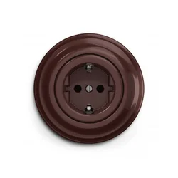 Reblig - Retro kućna utičnica sa okvirom SCHUKO 230V/16A braon