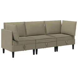 Set namještaja za dnevni boravak 3 pcs Kaki Tkanina