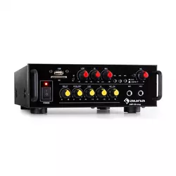 Auna Amp EQ BT, HiFi karaoke ojačevalec 2x30 W RMS, BT, USB, SD, 2xvhod za mikrofon (JO2_AMP-EQ-BT)