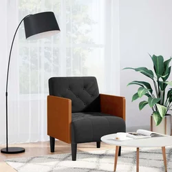 Sofa fotelja s naslonima za ruke crna 55 cm baršunasta