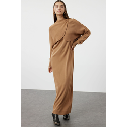 Trendyol Brown Bolero Detailed Knitwear Dress Suit