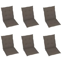 Jastuci za vrtne stolice 6 kom smeđesivi 100x50x3 cm od tkanine