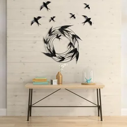 Wallity Zidna dekoracija iz 3 dela, 79x8cm, Crna