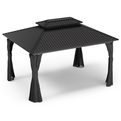 Blumfeldt ShadeFortress Pergola, 4 x 3 m, pocinkana jeklena streha, ščiti pred soncem, dežjem in vetrom