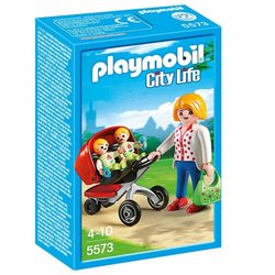 Playmobil City Life Mother with twin stroller