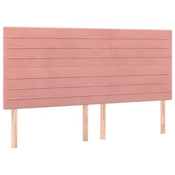 Vidaxl Vzglavje postelje roza 180x5x118/128 cm žamet
